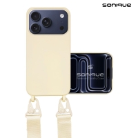 Θήκη Σιλικόνης με Strap CarryHang Sonique Apple iPhone 17 Pro Max Μπεζ