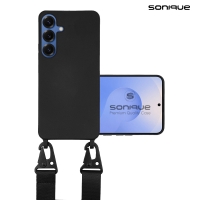 Θήκη Σιλικόνης με Strap CarryHang Sonique Samsung Galaxy S25 Plus Μαύρο