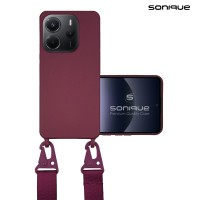 Θήκη Σιλικόνης με Strap CarryHang Sonique Xiaomi Redmi Note 14 4G (164.84mm) Μπορντό