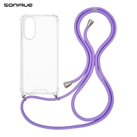 Θήκη Σιλικόνης με Κορδόνι Sonique Armor Clear Oppo A78 5G Λιλά