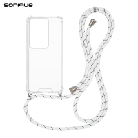 Θήκη Σιλικόνης με Κορδόνι Sonique Armor Clear Oppo Reno11 F 5G Rainbow Λευκό