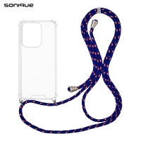 Θήκη Σιλικόνης με Κορδόνι Sonique Armor Clear Oppo Reno13 5G Rainbow Μπλε