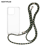 Θήκη Σιλικόνης με Κορδόνι Sonique Armor Clear Oppo Reno14 F 5G Rainbow Πράσινο