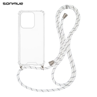 Θήκη Σιλικόνης με Κορδόνι Sonique Armor Clear Xiaomi Redmi 15C 4G / Redmi 15C 5G / Poco C85 4G Rainbow Λευκό