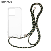 Θήκη Σιλικόνης με Κορδόνι Sonique Armor Clear Motorola Edge 40 Neo 5G Rainbow Πράσινο