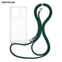 Θήκη Σιλικόνης με Κορδόνι Sonique Armor Clear Motorola Edge 50 5G Πράσινο Σκούρο