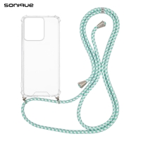 Θήκη Σιλικόνης με Κορδόνι Sonique Armor Clear Motorola Edge 50 5G Rainbow Βεραμάν