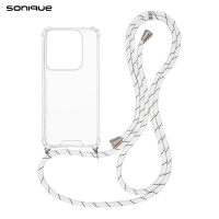 Θήκη Σιλικόνης με Κορδόνι Sonique Armor Clear Motorola Edge 50 Pro 5G Rainbow Λευκό