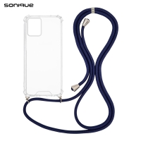 Θήκη Σιλικόνης με Κορδόνι Sonique Armor Clear Motorola Moto E13 4G Μπλε Σκούρο