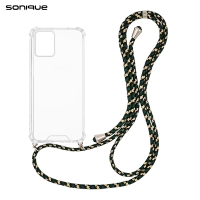 Θήκη Σιλικόνης με Κορδόνι Sonique Armor Clear Motorola Moto E13 4G Rainbow Πράσινο