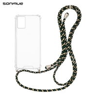 Θήκη Σιλικόνης με Κορδόνι Sonique Armor Clear Motorola Moto E22 4G Rainbow Πράσινο