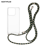 Θήκη Σιλικόνης με Κορδόνι Sonique Armor Clear Motorola Moto G56 5G Rainbow Πράσινο