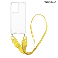 Θήκη Σιλικόνης με Strap Sonique Armor Clear Motorola Edge 50 Fusion 5G Κίτρινο