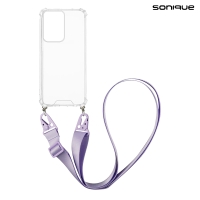 Θήκη Σιλικόνης με Strap Sonique Armor Clear Motorola Edge 50 Fusion 5G Λιλά