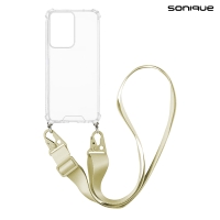 Θήκη Σιλικόνης με Strap Sonique Armor Clear Motorola Edge 50 Fusion 5G Μπεζ