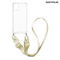 Θήκη Σιλικόνης με Strap Sonique Armor Clear Motorola Moto E22 4G Μπεζ