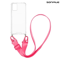 Θήκη Σιλικόνης με Strap Sonique Armor Clear Motorola Moto E22 4G Φουξ