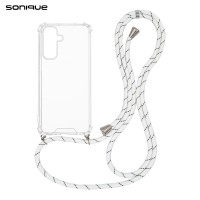 Θήκη Σιλικόνης με Κορδόνι Sonique Armor Clear Samsung Galaxy A17 4G / Galaxy A17 5G Rainbow Λευκό