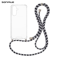 Θήκη Σιλικόνης με Κορδόνι Sonique Armor Clear Samsung Galaxy S25 FE Rainbow Μαύρο