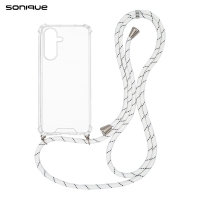 Θήκη Σιλικόνης με Κορδόνι Sonique Armor Clear Samsung Galaxy S25 FE Rainbow Λευκό