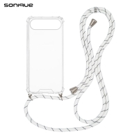 Θήκη Σιλικόνης με Κορδόνι Sonique Armor Clear Apple iPhone 17 Air Rainbow Λευκό