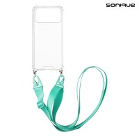 Θήκη Σιλικόνης με Strap Sonique Armor Clear Apple iPhone 17 Pro Γαλάζιο