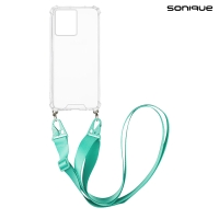 Θήκη Σιλικόνης με Strap Sonique Armor Clear Motorola Edge 40 Neo 5G Γαλάζιο