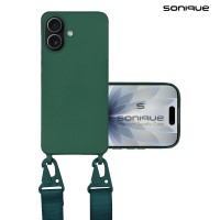 Θήκη Σιλικόνης με Strap CarryHang Sonique Apple iPhone 17 Πράσινο Σκούρο