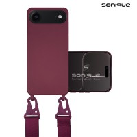 Θήκη Σιλικόνης με Strap CarryHang Sonique Apple iPhone 17 Air Μπορντό