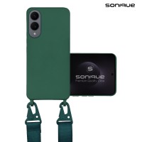 Θήκη Σιλικόνης με Strap CarryHang Sonique Samsung Galaxy S25 Edge Πράσινο Σκούρο