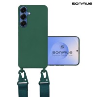 Θήκη Σιλικόνης με Strap CarryHang Sonique Samsung Galaxy S25 Plus Πράσινο Σκούρο