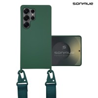 Θήκη Σιλικόνης με Strap CarryHang Sonique Samsung Galaxy S25 Ultra Πράσινο Σκούρο