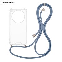 Θήκη Σιλικόνης με Κορδόνι Sonique Armor Clear Oppo Find X8 Pro 5G Μπλε Γκρι