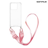 Θήκη Σιλικόνης με Strap Sonique Armor Clear Honor 400 Lite 5G Ροζ
