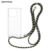 Θήκη Σιλικόνης με Κορδόνι Sonique Armor Clear Honor 400 Lite 5G Rainbow Πράσινο