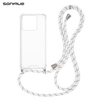 Θήκη Σιλικόνης με Κορδόνι Sonique Armor Clear Honor 400 Lite 5G Rainbow Λευκό