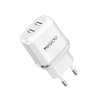 Φορτιστής Yesido YC26 2x USB-A 2.4A με καλώδιο Micro-USB Λευκό