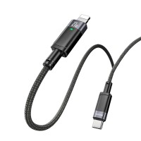 Καλώδιο Yesido CA159 Braided Type-C σε Lightning 27W με αυτόματη αποσύνδεση 1.2m Μαύρο