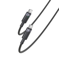 Καλώδιο Yesido CA160 Braided Type-C σε Type-C 60W με αυτόματη αποσύνδεση 1.2m Μαύρο