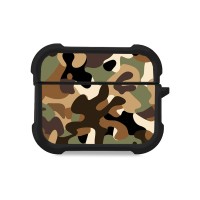 Θήκη Σιλικόνης Sonique Camouflage Army Series για AirPods Pro 3 Καφέ