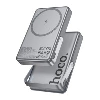 Ασύρματο Μαγνητικό Powerbank Hoco Q36A 10000mAh με stand 20W PD Γκρι