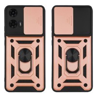 Θήκη Ring Armor CamPro Sonique για Motorola Moto G04 4G / Moto G04s 4G / Moto G24 4G / Moto G24 4G Power / Moto E14 4G Ροζ Χρυσό