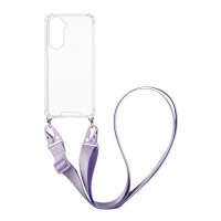 Θήκη Σιλικόνης με Strap Sonique Armor Clear Samsung Galaxy A57 5G Λιλά