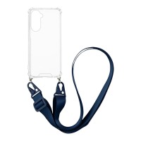 Θήκη Σιλικόνης με Strap Sonique Armor Clear Samsung Galaxy A57 5G Μπλε Σκούρο