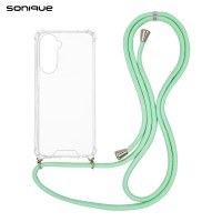 Θήκη Σιλικόνης με Κορδόνι Sonique Armor Clear Samsung Galaxy A57 5G Βεραμάν