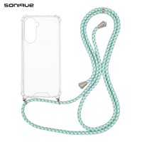 Θήκη Σιλικόνης με Κορδόνι Sonique Armor Clear Samsung Galaxy A57 5G Rainbow Βεραμάν