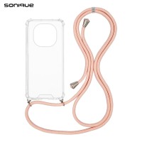 Θήκη Σιλικόνης με Κορδόνι Sonique Armor Clear Xiaomi Redmi Note 15 4G / Redmi Note 15 5G / Poco M8 5G Ροζ
