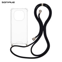 Θήκη Σιλικόνης με Κορδόνι Sonique Armor Clear Xiaomi Redmi Note 15 4G / Redmi Note 15 5G / Poco M8 5G Μαύρο