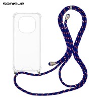 Θήκη Σιλικόνης με Κορδόνι Sonique Armor Clear Xiaomi Redmi Note 15 4G / Redmi Note 15 5G / Poco M8 5G Rainbow Μπλε