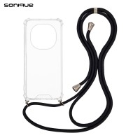 Θήκη Σιλικόνης με Κορδόνι Sonique Armor Clear Xiaomi Redmi Note 15 Pro 4G Μαύρο